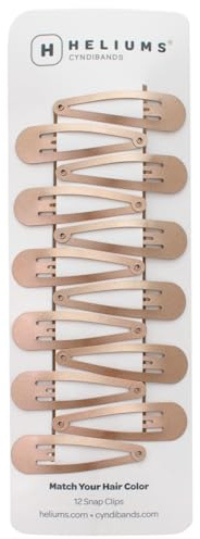 Heliums Metall Haarspangen - Dunkelblond - 5cm Haarklammern, Metallic-Finish, 12 Stück