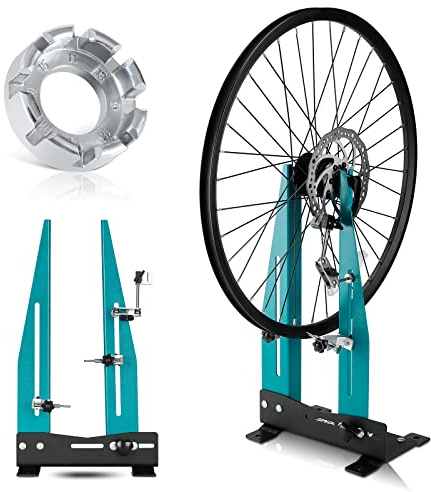 XIWUEI Wheel Truing Stand - Professional Bicycle Wheel Maintenance with Spoke Wrench, Removable Multi-function Bicycle Wheel Alignment Repair Tool ,Great Tool for Rim Truing For MTB Road