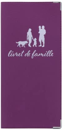 Etui livret de Famille Violet Fabrication Française Porte Documents Officiels Mariage Naissance