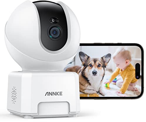 ANNKE 4MP Caméra de Surveillance WiFi Intérieure, PTZ Caméra sans Fil avec AI Détection de Mouvement Humain, Zoom Numérique 8X, Suivi Automatique,2 Voies Audio, Connectée Smartphone, Accès à Distance