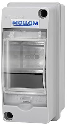 MOLLOM 2 voies Boîte de protection de distribution de disjoncteur MCB avec rail DIN, IP65 étanche, pour usage intérieur et extérieur