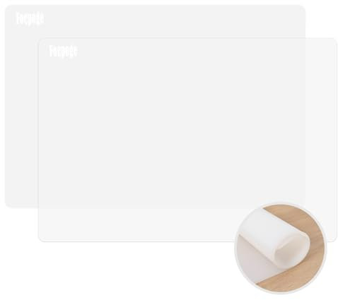 2 Stück Extra Dicke (2MM) Silikonmatte küche Groß, Hitzebeständige Unterlage 60 x 40 cm Silikon Unterlage Küche, Antihafte rutschfeste Bastelunterlage, Malunterlage für Kinder, Foepoge, Weiß
