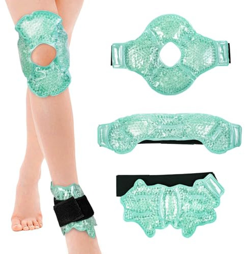 LEOSTEP Kühlpads Gel Eisbeutel, Wiederverwendbare Kalt Warm Kompresse Kühlpack für Knie, Knöchel, Kopf, bei Sportverletzungen, Knöchelschwellung, Achillessehnenentzündung, Plantarfasziitis, Satz von 3