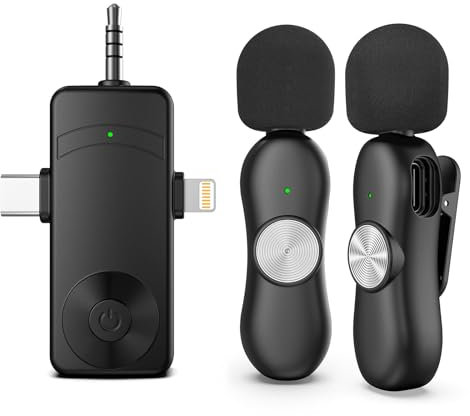 EVARY Lavalier Mikrofon für iPhone, Android, Kamera, 2,4GHz Funkmikrofon Ansteckmikrofon Kabellos, Mikrofon Handy für Videoaufzeichnung, Live-Streaming, Vlog, YouTube, TikTok