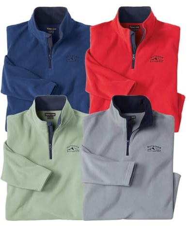 ATLAS FOR MEN - Lot de 4 Pulls en Micropolaire Outdoor - XL
