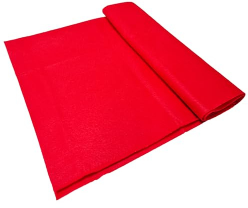 Jtnohx Feltro Rosso,Tessuto di Feltro per L'artigianato, Fogli di Tessuto Morbido per L'arte e Progetti di Cucito 1,4mm di Spessore 91x135CM Flessibile