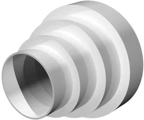 FACAIIO Duct Reducer Extractor Fan Pipe Connector Air Duct Systems, 80mm 100mm 120mm 125mm 150mm Diameter, White ABS for Plastic
