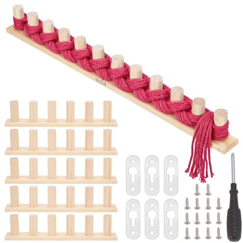 UNICRAFTALE 65 Chunky Knitting Blanket Loom Wooden Knitting Loom Kit 33.1x0.6x7.1cm Yarn Craft Crocheting Tools for Hand Weaving Beginner Looms Parent Craft Gift Making