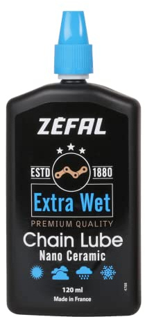ZEFAL Extra Wet Lube 120 ML-Lubrifiant céramique Premium chaîne vélo-Très Longue durabilité Cyclisme Mixte Adulte, Noir-Bleu, 120 ML