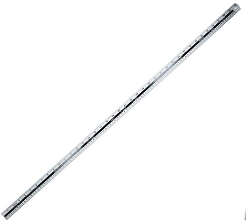 AB Tools 1m (40) Aluminium Ruler Imperial & Metric Conversion Table Straight Edge Rule