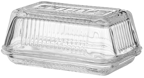 BUTLERS Butterdose 10 x 17 cm Glas - LE BEURRE - Küchenorganisation | Farbe Durchsichtig - Butterbehälter für Lebensmittelaufbewahrung - Butterschale zur Frischhaltung - Französischer Look