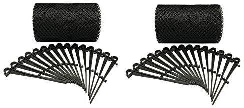 Selections Gutter Protection Mesh Guard Netting with Fixing Clips 6m Roll - Pack of 2