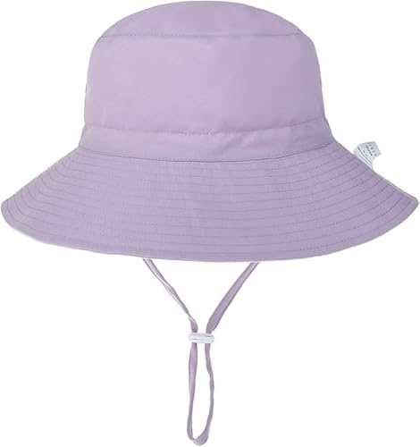Zando UPF 50+ Kids Sun Hat Boys Girls Beach Bucket Hat Purple 4-8 Years