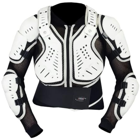 Kids Children White Body Armour Motocross Jacket Chest Spine Protection (6)