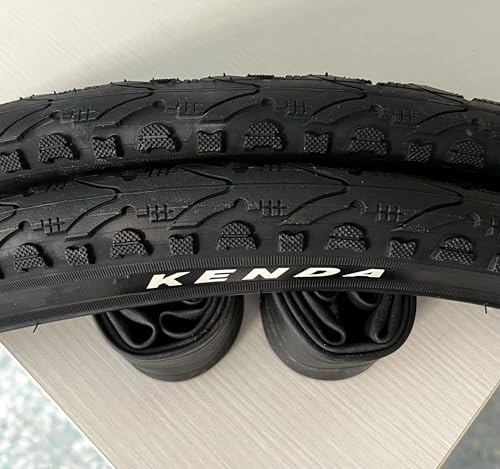 2 COPERTONI NERI KENDA 26 X 1.75 (47-559) + CAMERE D'ARIA PNEUMATICI STRADALI PER MTB MOUNTAIN BIKE BICICLETTA SLICK