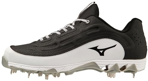 Mizuno 9-Spike Ambition 3 Crampons de Baseball pour Homme, Noir/Blanc, 45 EU