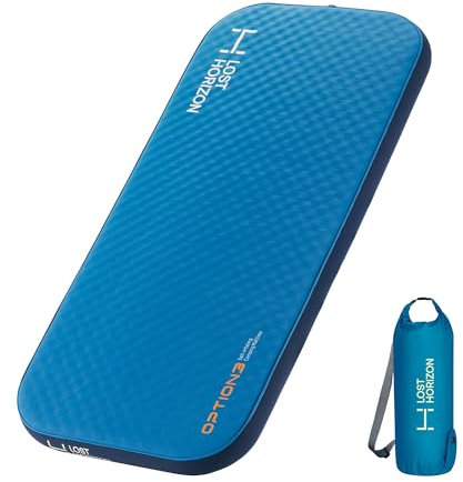 LOSTHORIZON Matelas de camping Air & Foam auto-gonflant, 11,4 cm d'épaisseur, avec sac à pompe, mince simple