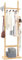 Aibiju Free Standing Coat Rack 180cm Stand with Rectangle Base with 5 Hooks, Wooden Coat Rack with hanging bar, Coat Stand for Purses, Clothes, Scarves in Bedroom, Living Room (Natural),YD-202