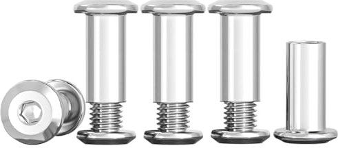 Drenky Tornillos de manguito M4 x 16 mm, tornillos de conexión de acero inoxidable A2 V2A, 10 unidades (10 tornillos para muebles, 10 tuercas de manguera), tornillo de conexión M4 para muebles