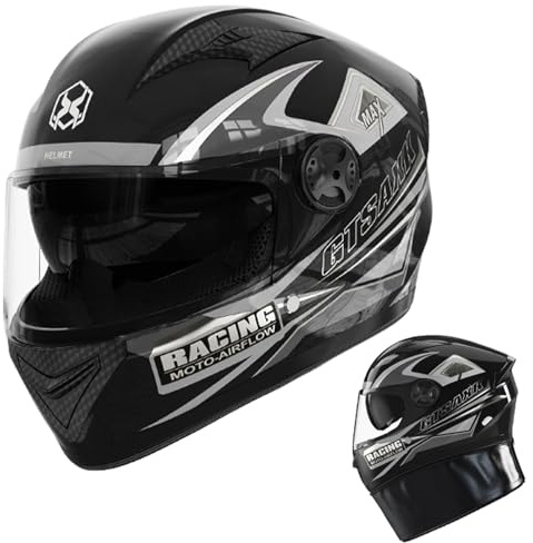 Motorbike Motorcycle Helmet,Full Face Motorcycle Helmet,Motorcycle Motocross Helmet,Double Visor Full Face Motorcycle Motorbike Helmet, MountainBike Headwear For Adults Men And Women