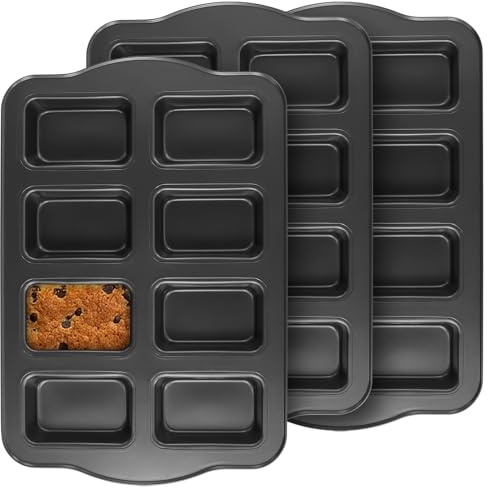 UNGFEI Confezione da 3 mini teglie da forno antiaderenti con 8 cavità