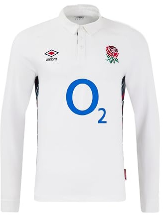 Umbro Mens England Home Long Sleeve Shirt 2024 Adults White XL