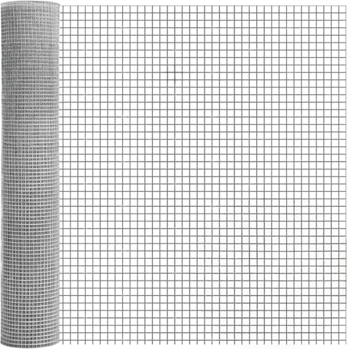 19 Gauge hårdvaruduk galvaniserad trådstängsel komplett set trädgårdsstaket & djurinhägnad nät grönsaksträdgårdsskydd (122 cm x 250 cm)