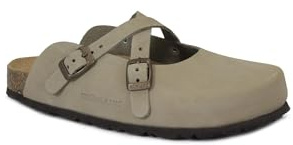 GRUNLAND Sara CB6684 Kaki Ciabatte Donna Plantare Fibbie Incrocio Pelle 40