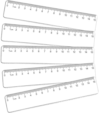 Lot de 5 Règles en Plastique Transparent 15 cm avec Bord Ondulé, Graduations Métriques Précises pour École, Bureau et Maison, Outil de Mesure Flexible et Incassable pour Dessin et Géométrie