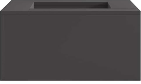 Ziaphsol Chimenea rectangular de acero negro 60 x 60 x 30 cm, con rejilla de ventilación abierta para jardín, terraza, balcón, calor y visibilidad de llama para noches familiares