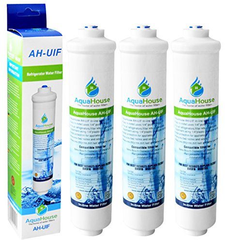 AquaHouse Filtre à eau pour réfrigérateur compatible avec Samsung LG Haier en utilisant uniquement des filtres externes (lot de 3)