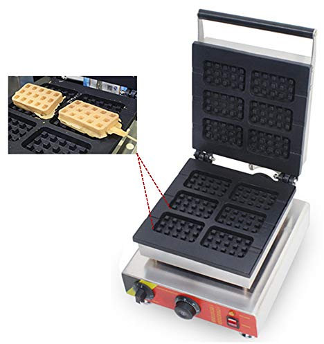 Hanchen Belgian Waffle Iron Machine Baker 6 Slice Rectangle Commercial Waffle Maker Deep Fill NP-506 with Temperature/Time Control Non-stick coating 220V