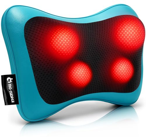 Mo Cuishle Shiatsu Back Massager with Heat – 3D Kneading Neck and Shoulder Massager for Back Pain Relief – Electric Massage Pillow for Home, Office & Car – Mother’s Day Gifts for Mom, Women, Men, Dad