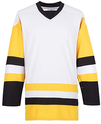 EALER H900 Series Multicolor and Blank Ice Hockey League Sports Practice Jersey -Men and Boy- Adult and Youth-Senior,Junior - White - XL