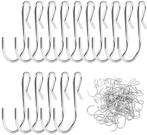 Haisheng 50PCS S Hooks Heavy Duty, Metal Hanging Hooks Small Multi-Purpose for Kitchen Bedroom Bathroom Office(Silver)