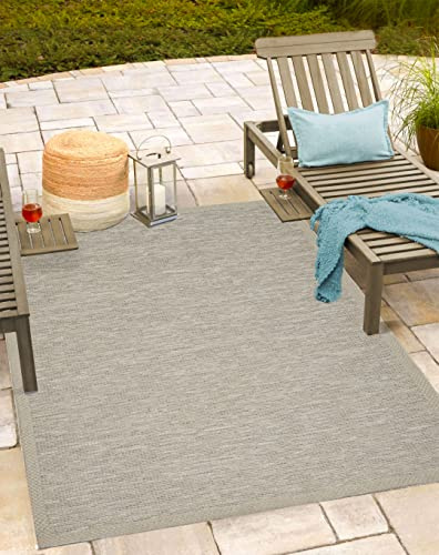 Mia's Teppiche Adora - Alfombra Moderna, de Estilo Boho, Apta para Interiores y Exteriores, Especialmente Plana, Ideal para la Cocina y el Comedor, Beige-Gris, 080x150cm