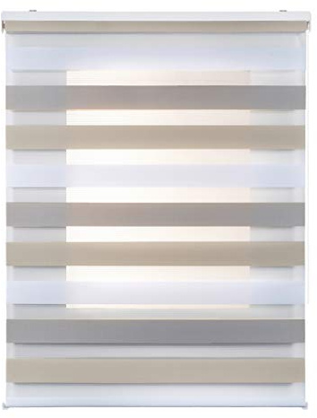 Estores Basic - Stores Noche y día, estores Doble Capa para Interior, Color Blanco marrón Gris, 100x250cm