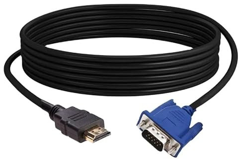 3m HDMI to VGA Cable Gold Plated 1080P/60Hz HDMI Male to VGA Male 15 Pin Adapter Digital Video Converter Cord Lead One way Transmitter for Projector, Computer, Monitor, Raspberry Pi, Roku, Monitor