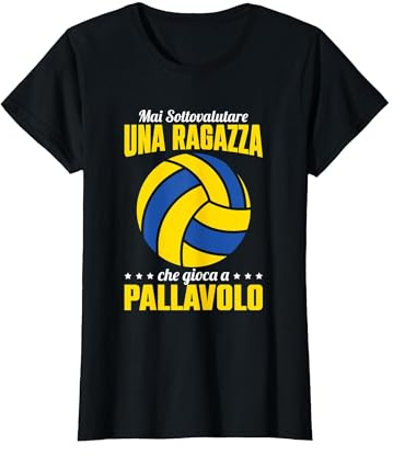 Volleyball Una Ragazza Che Gioca A Pallavolo Maglietta, Donna, Nero, XS