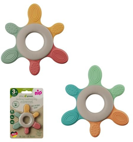 nip Beißring Play Green mit langen Beißelementen ab 3 Monaten