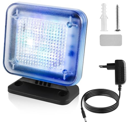 GOMETY TV Simulator,Dummy TV Fernsehsimulator mit 12 LEDs und 3 wählbaren Programmen,energieeffizient Fernseh-Atrappe mit Zeitschaltuhr,Komplett mit Netzadapter,zum Einsatz als Einbruchschutz