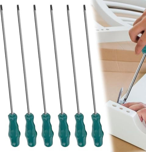 GBKDQQ Juego de destornilladores magnéticos, 6 piezas, juego de destornilladores Torx extralargos, juego de destornilladores profesionales, longitud de la hoja 300 mm, T15, T20, T25, T27, T30, T40,