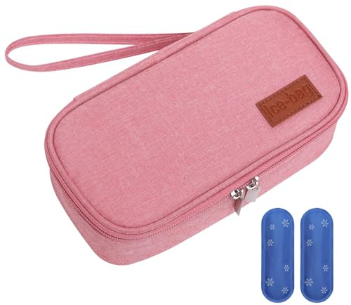 Sac de refroidisseur de lait maternel avec 2 glacière Isulatumer Oxford tissu matermoul refroidisseur avec fermeture de fermeture à glissière imperméable 8.3x4.3x2.6 pouce de refroidisseur portable,
