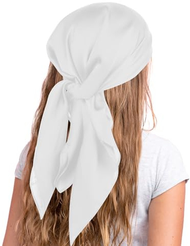COMNICO Bufanda de satén para el cabello para mujer, bufanda cuadrada como seda para dormir, 27.5 pulgadas