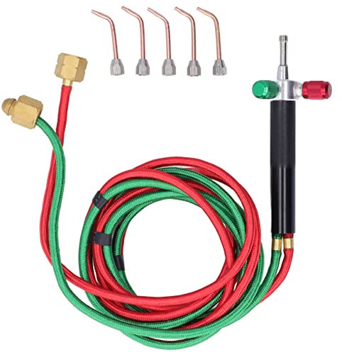 Mini Oxygen Torch Kit, Mini Gas Little Torch, Smycken Micro Mini Gas Small Torch, Gas Oxygen Acetylene Ficklampa med Flexibla Slangar, Lödbrännare för Smyckereparation