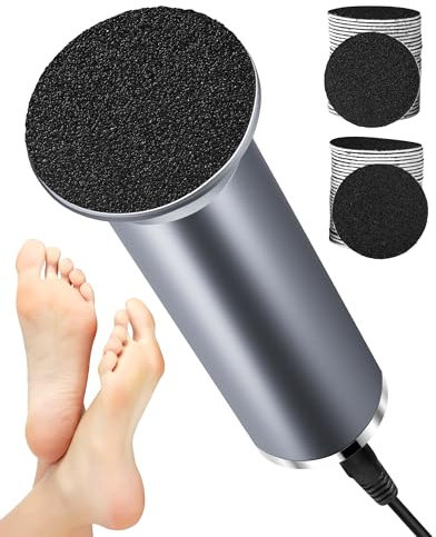 Elektrische Hornhautentferner Hornhaut Fuß Entfernen Flexibel Einstellbare Geschwindigkeit Professionelle Pediküre Set Fußpflege Elektrisch Hornhauthobel Hornhautraspel mit 60 Austauschbaren Fußfeilen