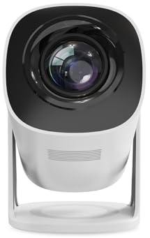 PRIXTON Proyector portátil Dalí, 4.800 lúmenes, 110 ANSI lúmenes, Mando a Distancia, 30.000 h, 32” a 120”, Conexión HDMI/USB/AC IN, Resolución HD Compatible con Full HD 4K LED, Color Blanco