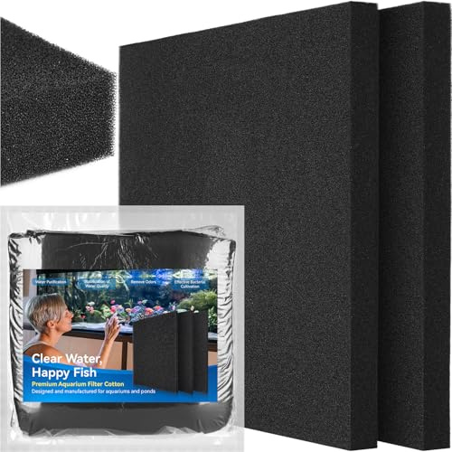 Borlech Aquarium Filter Sponge Pad, Filter Media Foam Sponges, Filter Accessories for Fish Tanks and Ponds (47 x 47 x 4 cm, 50PPI, 2 Pack)