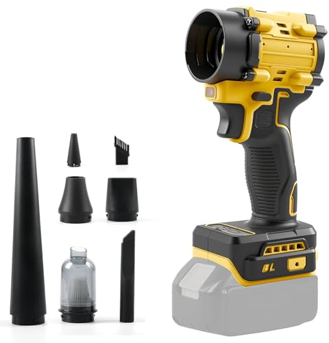 Ventilatore senza fili e aspirapolvere portatile 2 in 1 compatibile con batteria Dewalt 20V (senza batteria), aspirapolvere ad aria compressa senza spazzole da 150W, aspirapolvere portatile con 5