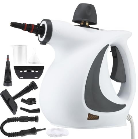 HGTRH Handheld Steam Cleaner, 10 In 1 Portable Pressure Multi Purpose Cleaner with 9pcs Accessories for Upholstery Furniture Sofa Couch Floor Tile Grout Car